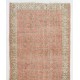 Vintage Floral Turkish Carpet Runner in Red & Beige, Handmade Wool Rug