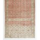 Vintage Floral Turkish Carpet Runner in Red & Beige, Handmade Wool Rug