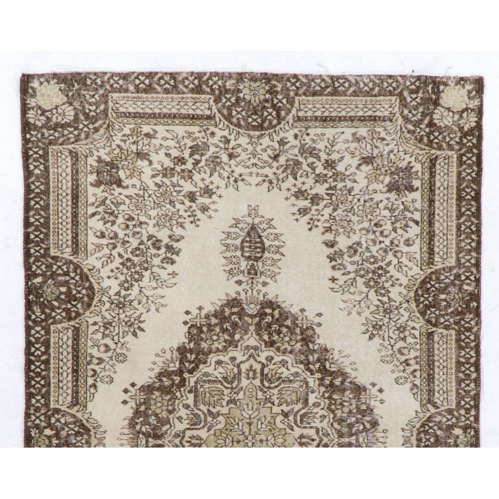 Vintage Sparta Rug in Natural Beige and Brown Wool