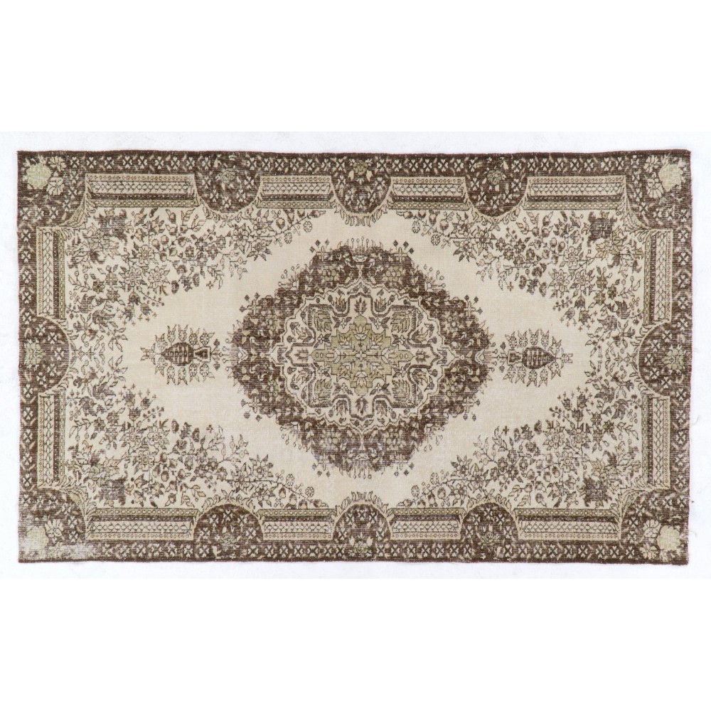 Vintage Sparta Rug in Natural Beige and Brown Wool