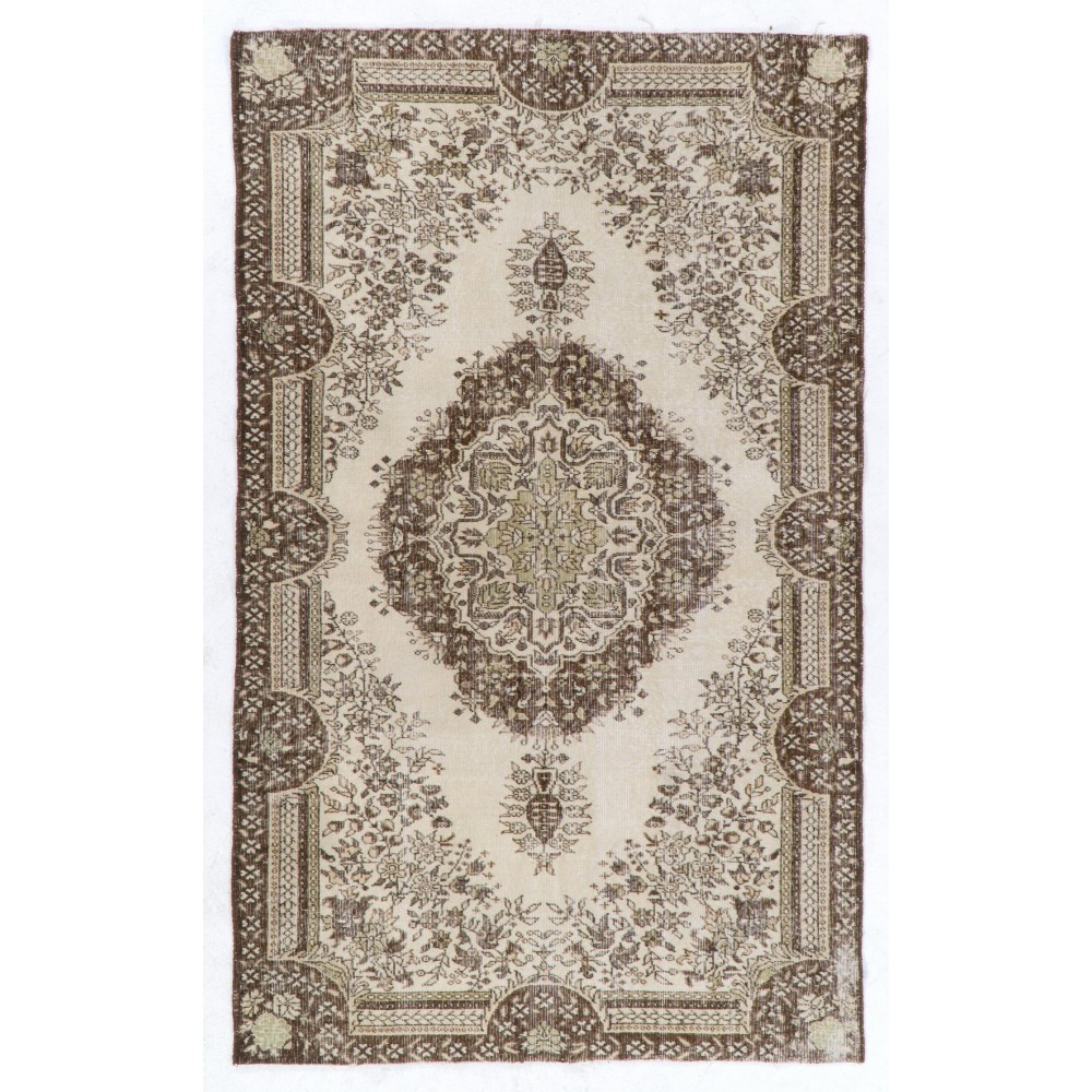 Vintage Sparta Rug in Natural Beige and Brown Wool