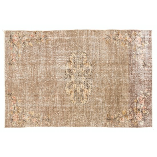 Distressed Vintage Turkish Oushak Rug. Great for Home & Office Decor