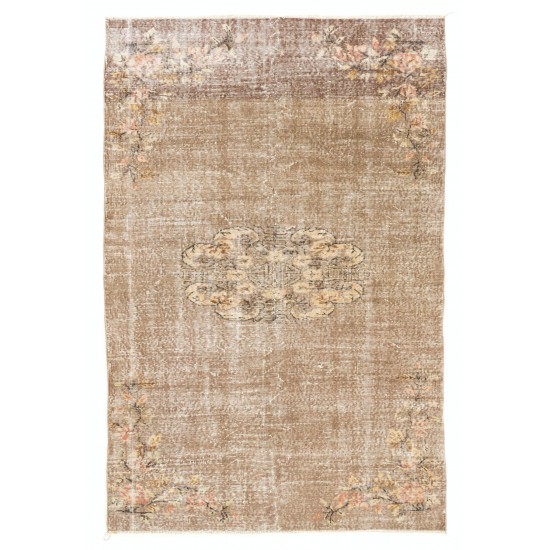 Distressed Vintage Turkish Oushak Rug. Great for Home & Office Decor