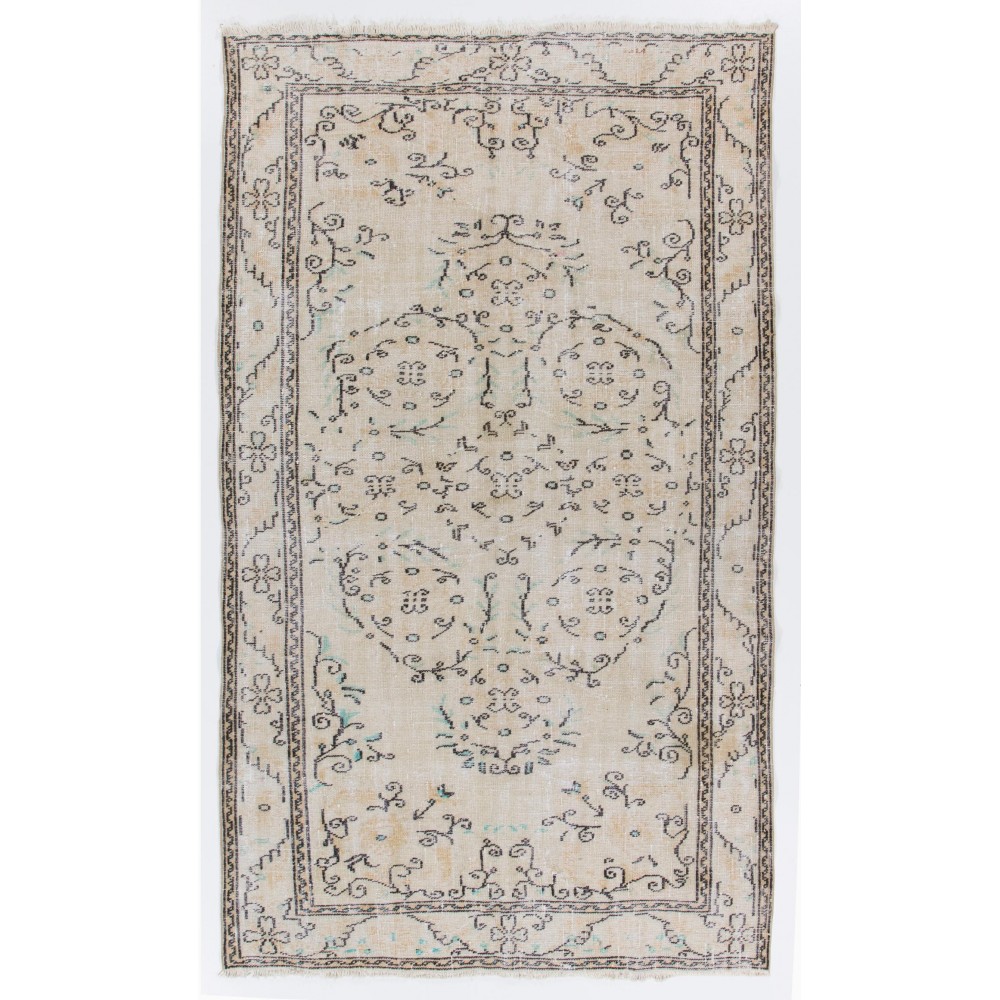 Vintage Handmade Turkish Oushak Rug. Ideal for Office and Home Decor