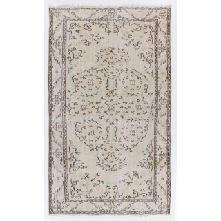 Vintage Handmade Turkish Oushak Rug. Ideal for Office and Home Decor