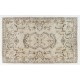 Vintage Anatolian Oushak Area Rug in Neutral Colors. Hand Knotted Wool Carpet