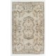 Vintage Anatolian Oushak Area Rug in Neutral Colors. Hand Knotted Wool Carpet