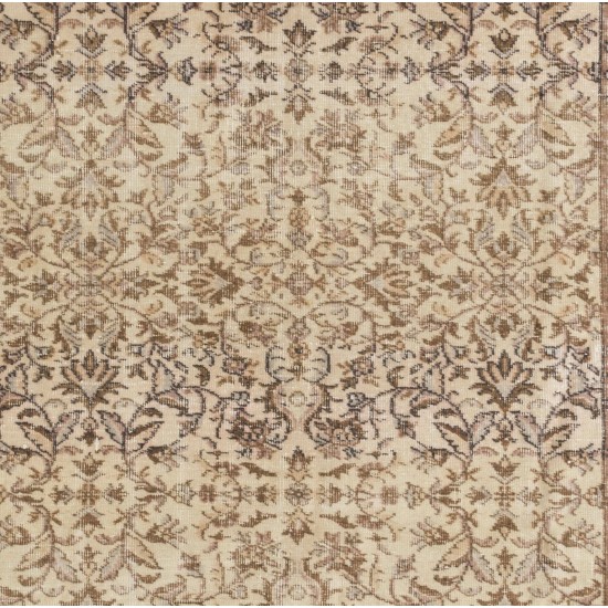 Mid-Century Vintage Turkish Oushak Rug with Floral Design Mid-Century Vintage Turkish Oushak Rug with Floral Design