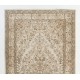 Vintage Anatolian Oushak Rug in Soft Colors. Hand-Knotted Carpet, Woolen Floor Covering