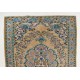 Vintage Handmade Turkish High and Low Pile Rug with a Medallion Design