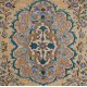 Vintage Handmade Turkish High and Low Pile Rug with a Medallion Design