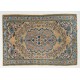Vintage Handmade Turkish High and Low Pile Rug with a Medallion Design