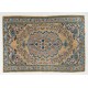 Vintage Hand Knotted Turkish High and Low Pile Rug with a Medallion Design