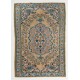 Vintage Hand Knotted Turkish High and Low Pile Rug with a Medallion Design