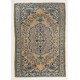 Vintage Handmade Turkish High and Low Pile Rug with a Medallion Design