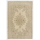 Hand-knotted Vintage Turkish Area Rug with Medallion Design