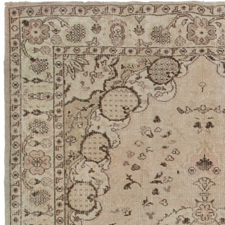 One-of-a-Kind Vintage Handmade Turkish Wool Area Rug in Neutral Tones One-of-a-Kind Vintage Handmade Turkish Wool Area Rug in Neutral Tones