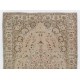 One-of-a-Kind Vintage Handmade Turkish Wool Area Rug in Neutral Tones