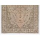 One-of-a-Kind Vintage Handmade Turkish Wool Area Rug in Neutral Tones