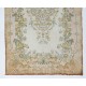 Vintage Turkish Oushak Area Rug for Country Homes, Woolen Beige Carpet