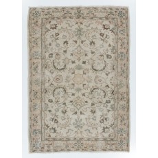 Vintage Hand Knotted Floral Design Anatolian Rug for Farmhouse, Cottage, or Country House