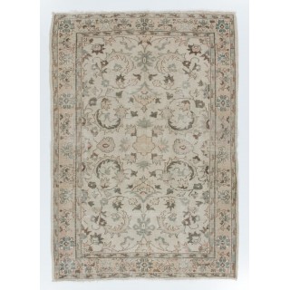 Vintage Hand Knotted Floral Design Anatolian Rug for Farmhouse, Cottage, or Country House