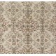 Vintage Floral Design Central Anatolian Area Rug in Neutral Colors. Woolen Handmade Carpet