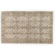 Vintage Floral Design Central Anatolian Area Rug in Neutral Colors. Woolen Handmade Carpet