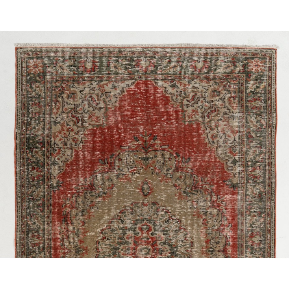 Vintage Handmade Turkish Rug in Warm Earthy Tones