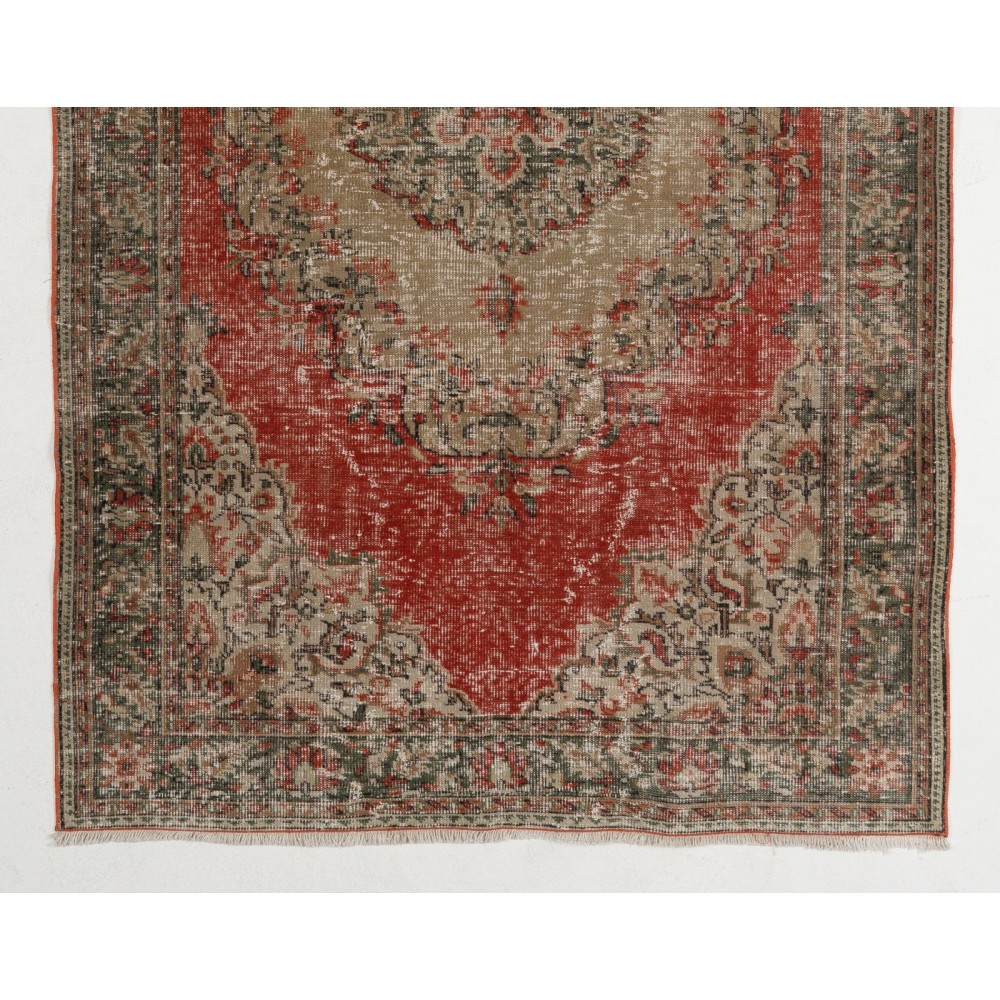 Vintage Handmade Turkish Rug in Warm Earthy Tones