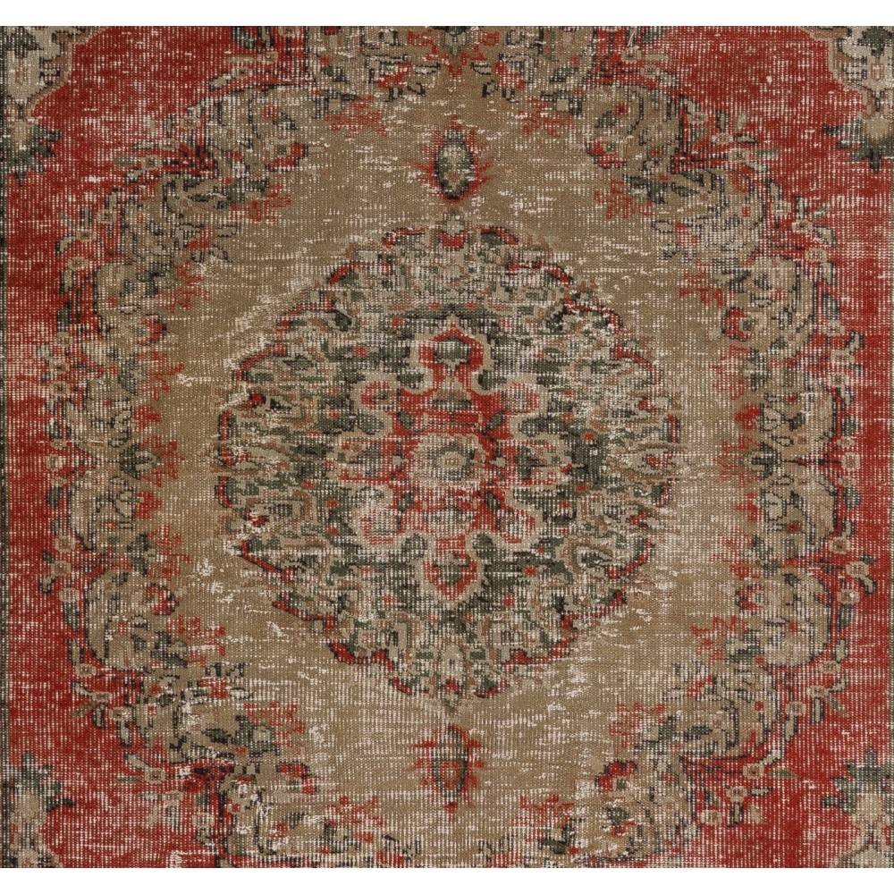 Vintage Handmade Turkish Rug in Warm Earthy Tones