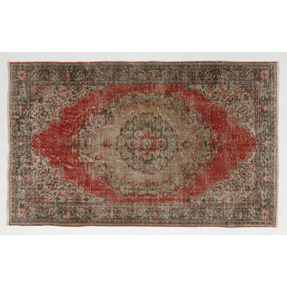 Vintage Handmade Turkish Rug in Warm Earthy Tones