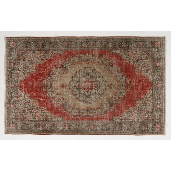Vintage Hand Knotted Turkish Rug in Warm Earthy Tones