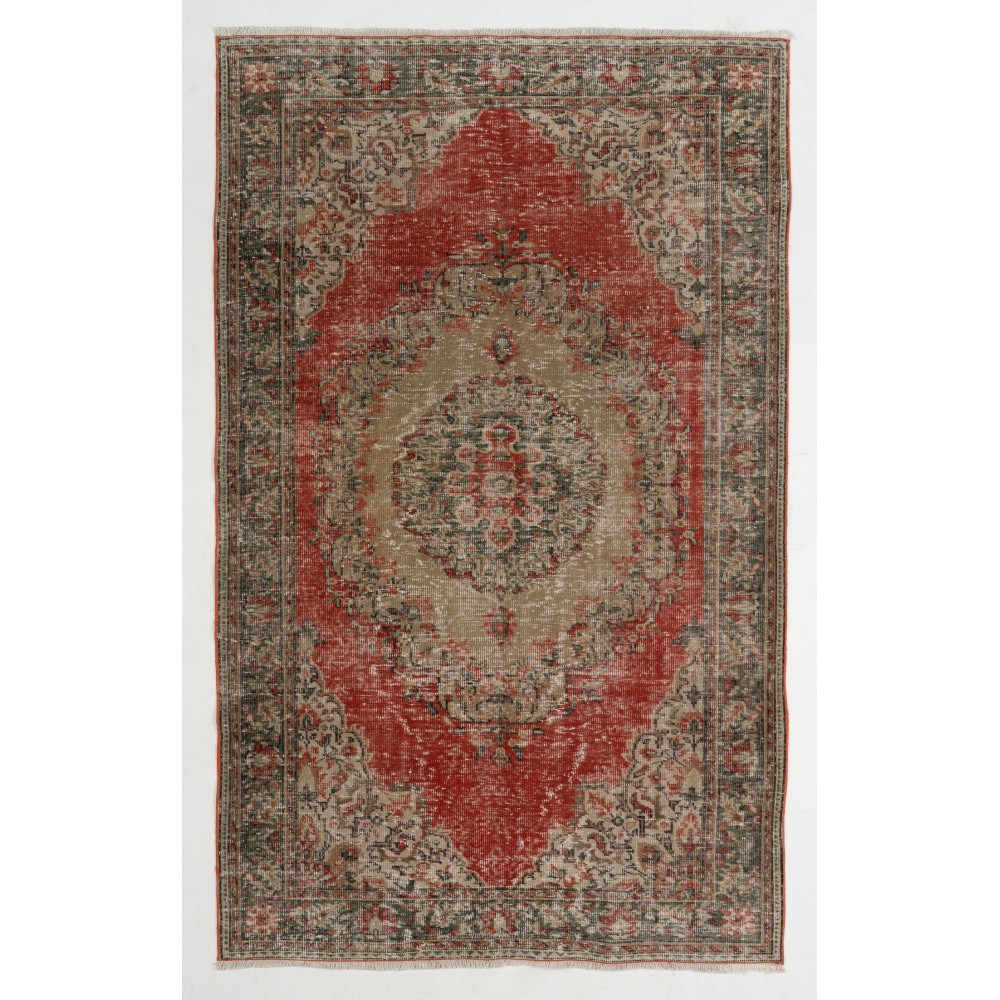 Vintage Handmade Turkish Rug in Warm Earthy Tones