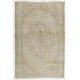 Vintage Anatolian Oushak Area Rug in Neutral Colors. Hand Knotted Carpet, Floor Covering
