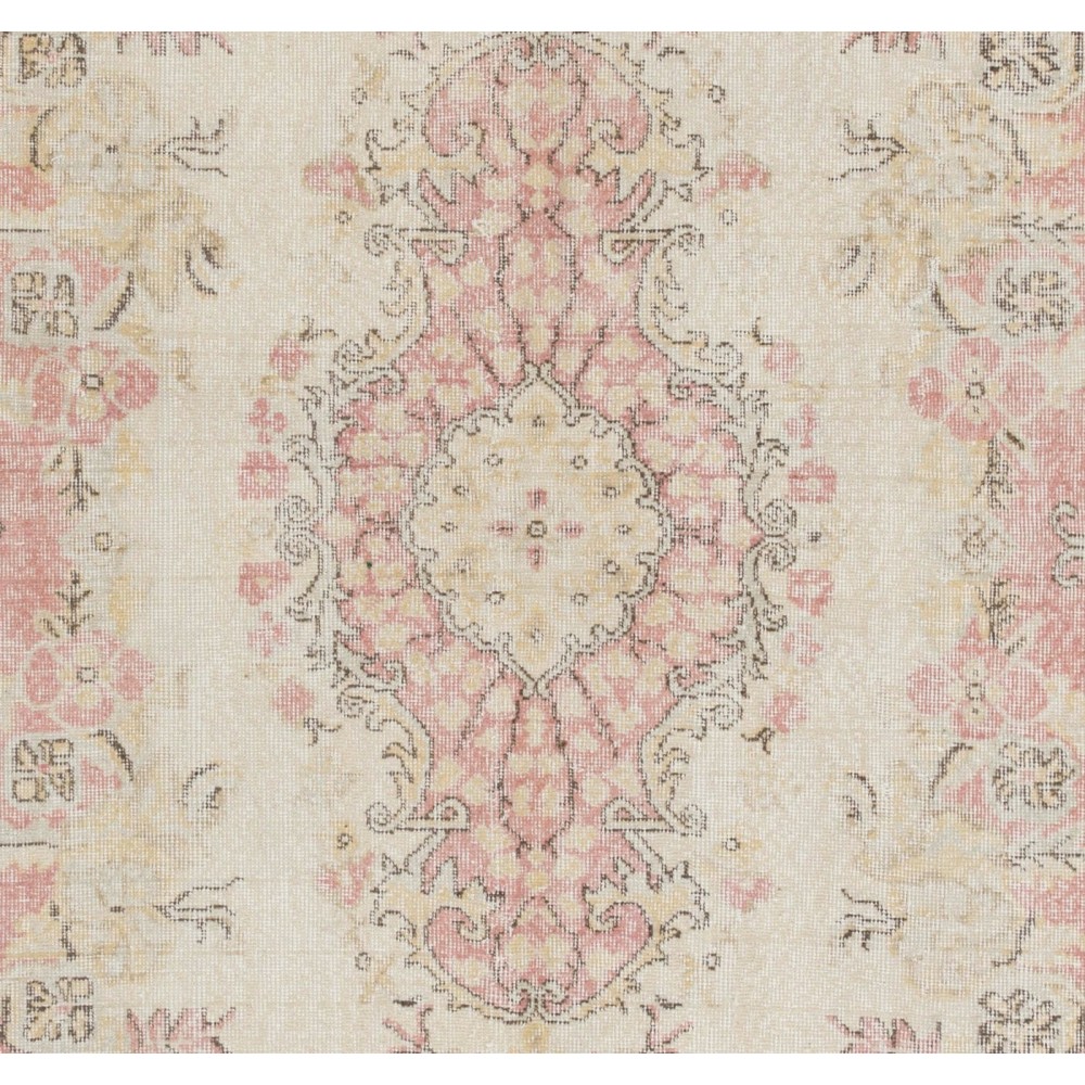 Vintage Handmade Garden Design Rug in Soft Colors