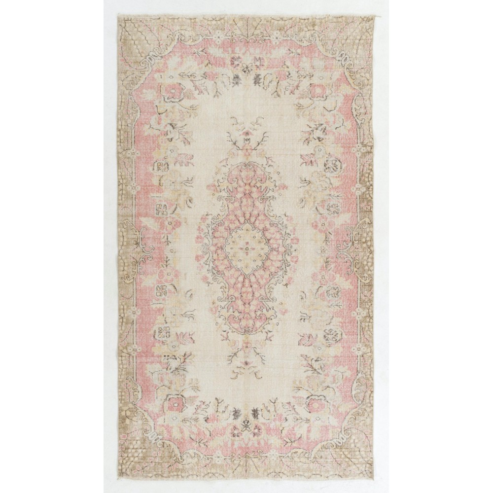 Vintage Handmade Garden Design Rug in Soft Colors