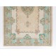 Fine MidCentury French Style Rug in Light Turquoise, Green, Pink and Sand Colors