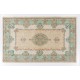 Fine MidCentury French Style Rug in Light Turquoise, Green, Pink and Sand Colors