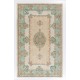 Fine MidCentury French Style Rug in Light Turquoise, Green, Pink and Sand Colors