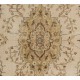 Handmade Vintage Area Rug. Neutral Colors. Wool Carpet, Floor Covering