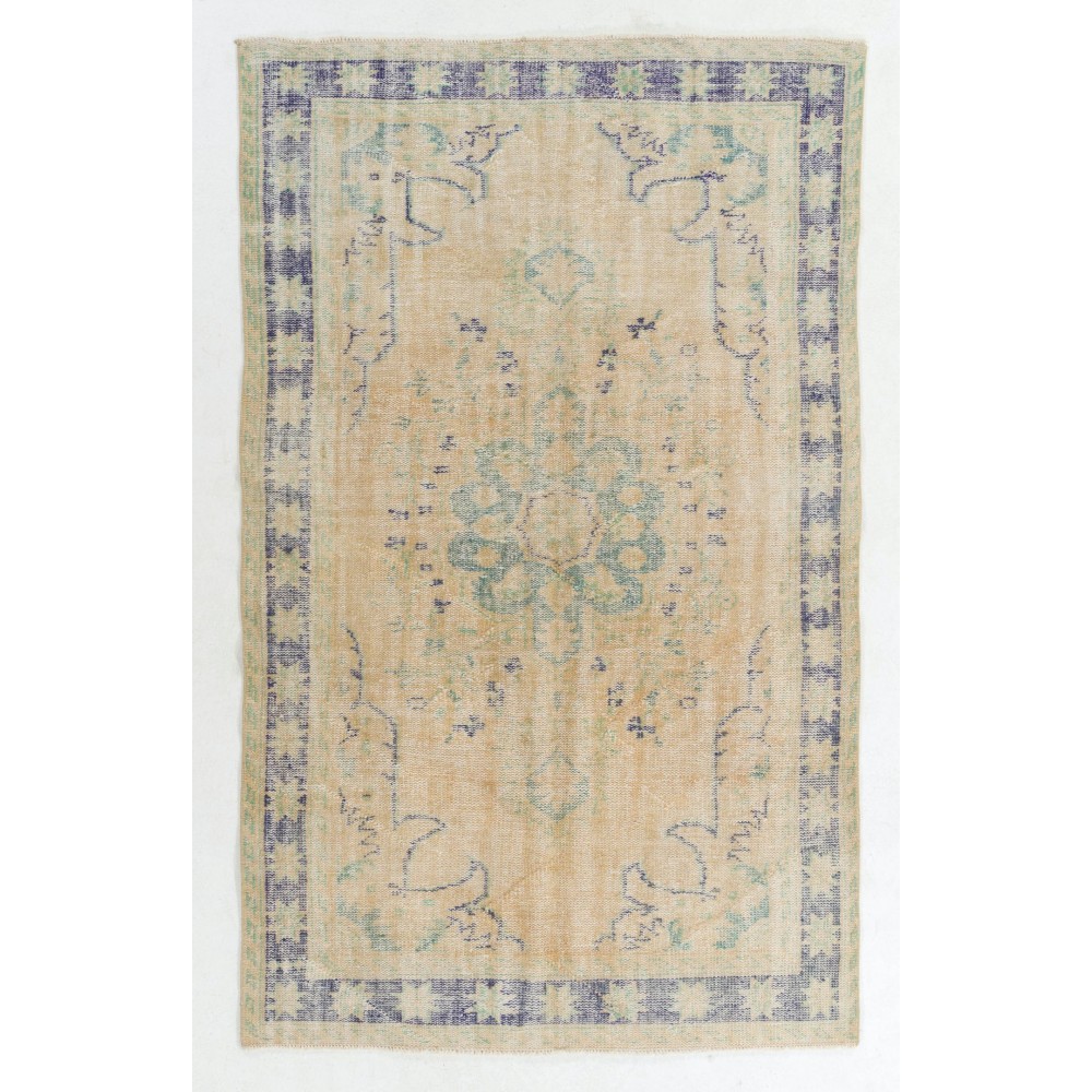 Vintage Handmade Turkish Oushak Rug