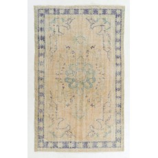 Vintage Handmade Turkish Oushak Rug for Farmhouse, Cottage, or Country House