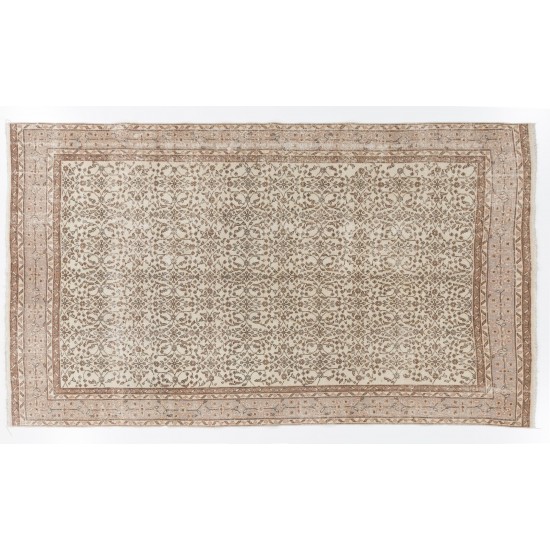 Mid-Century Vintage Turkish Oushak Rug with Floral Design Mid-Century Vintage Turkish Oushak Rug with Floral Design