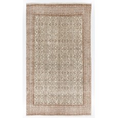 Vintage Handmade Turkish Oushak Rug with Floral Design