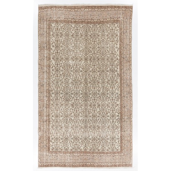 Mid-Century Vintage Turkish Oushak Rug with Floral Design Mid-Century Vintage Turkish Oushak Rug with Floral Design