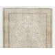 Vintage Anatolian Oushak Rug in Neutral Colors. Hand-Knotted Carpet, Woolen Floor Covering