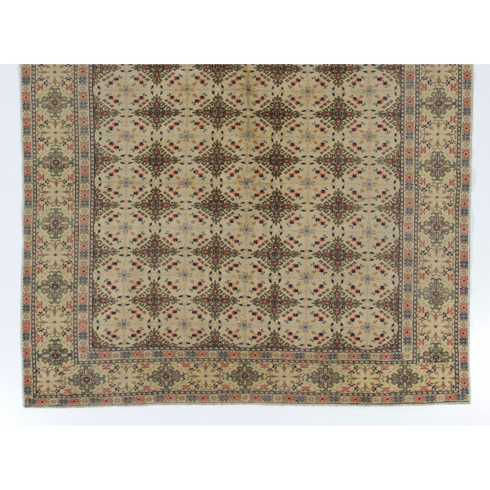 Rare Vintage Turkish Kayseri Rug with Attractive Colors, Ca 1940