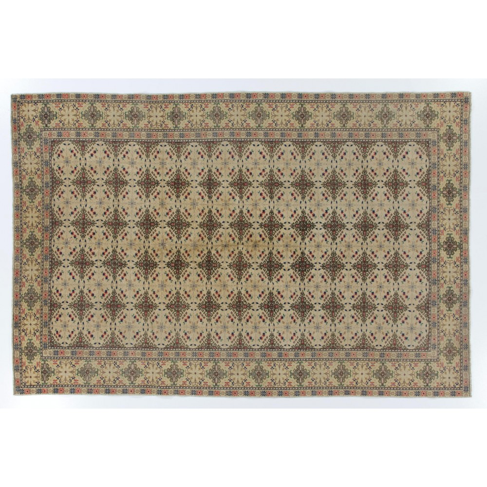 Rare Vintage Turkish Kayseri Rug with Attractive Colors, Ca 1940