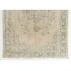 Vintage Handmade Turkish Wool Area Rug in Green and Beige